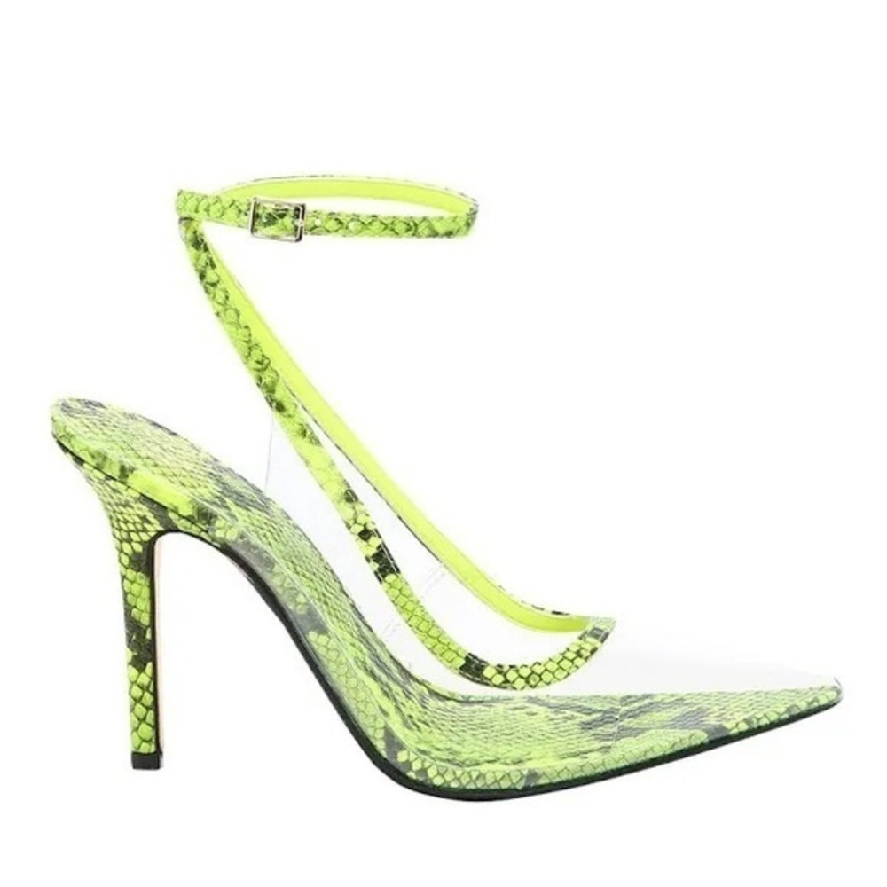 Jennifer Lopez Womens Shoes Jlo Parlata Pump Neon Snakeskin Print High Heel